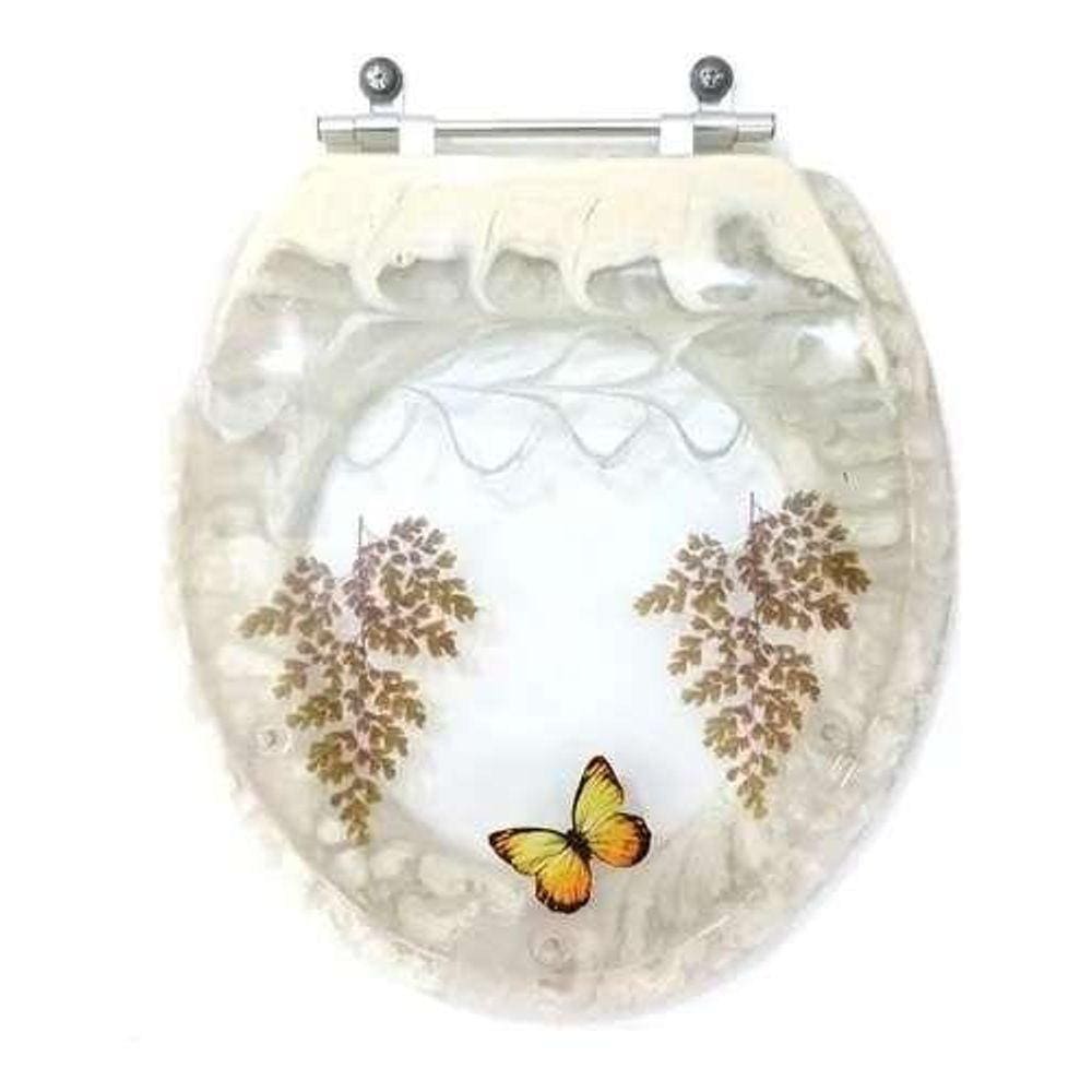 Tampa De Vaso Decorada Avalon Bege Para Louça Ideal Standard