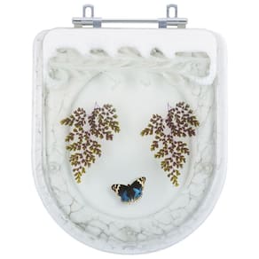Tampa para Vaso Deca Carrara Branco c/ Borboleta Azul Escuro