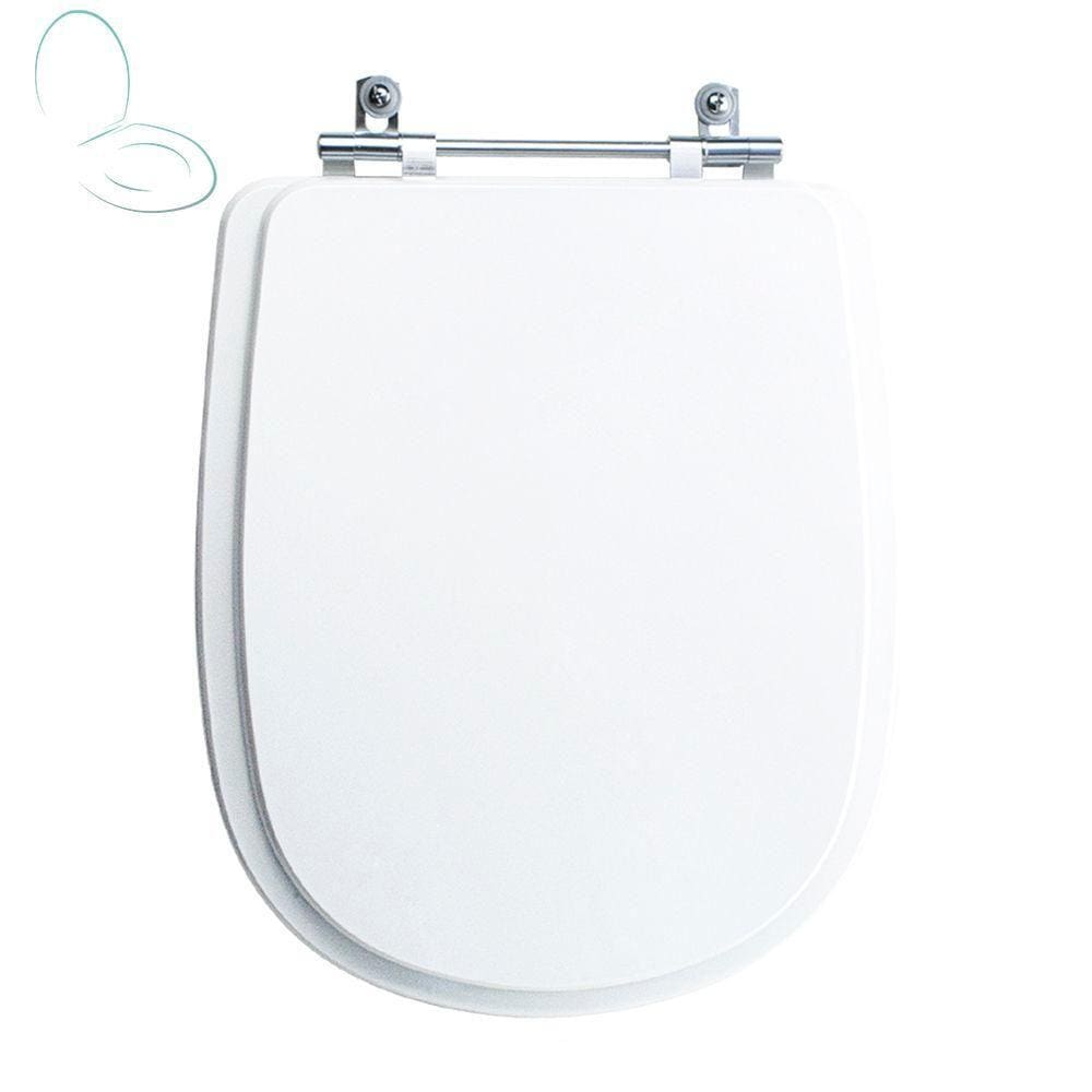 Tampa Vaso Sanitário Madeira Laqueada Paris Branco para bacia Ideal Standard