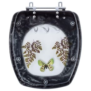 Tampa para Vaso Incepa Thema Preto com Borboleta Verde