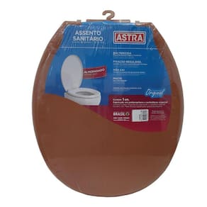 Assento Sanitário Almofadado Astra Convencional Oval Universal Caramelo