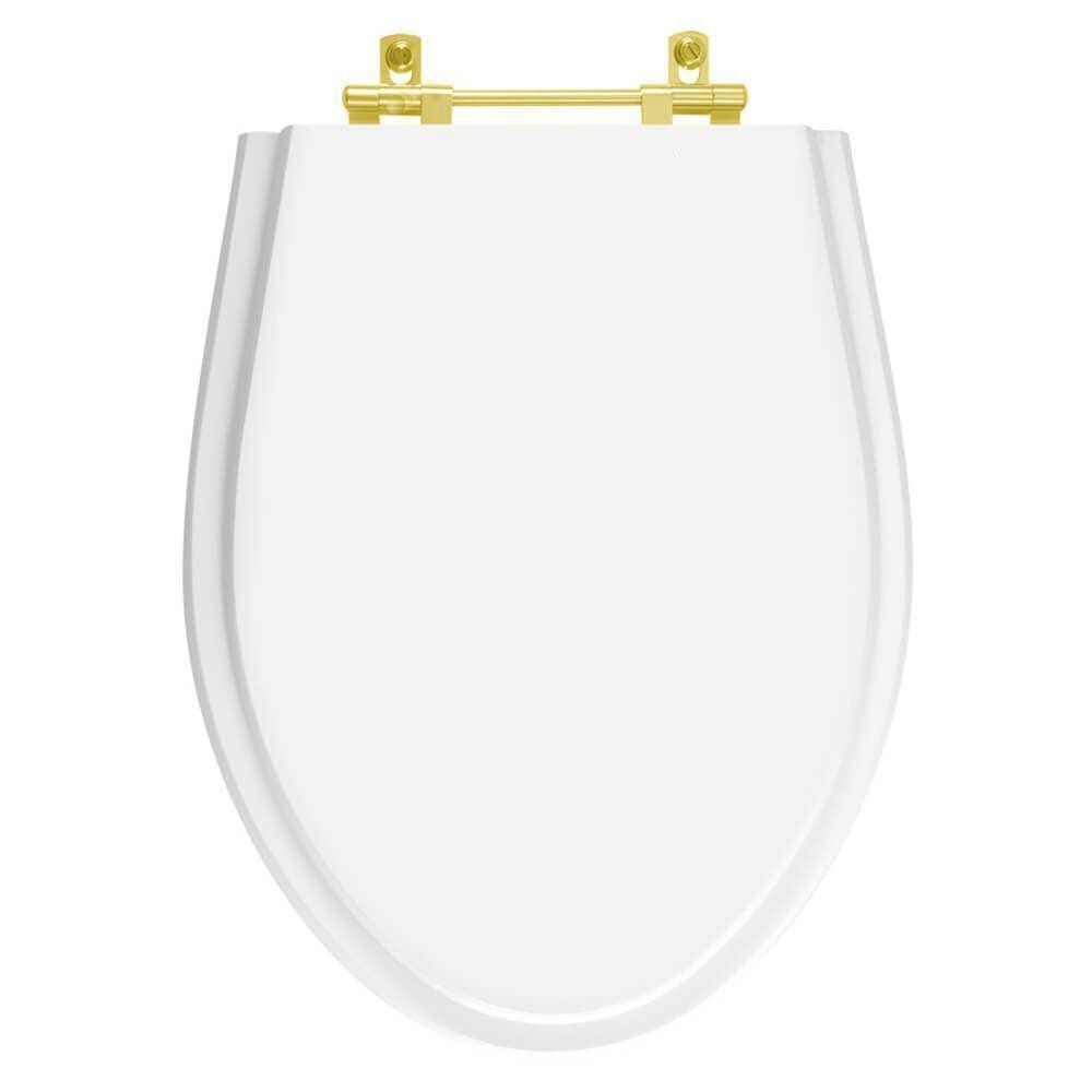 Assento Sanitário Absolute Branco para vaso Ideal Standard Com Ferragem Dourada