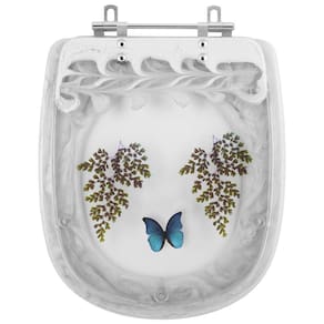 Tampa para Vaso Icasa Sabatini Branco com Borboleta Azul