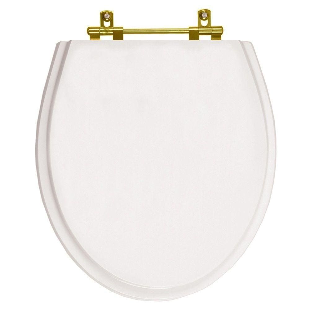 Tampa de Vaso Poliester Windsor Branco para bacia Deca Com Ferragem Dourada
