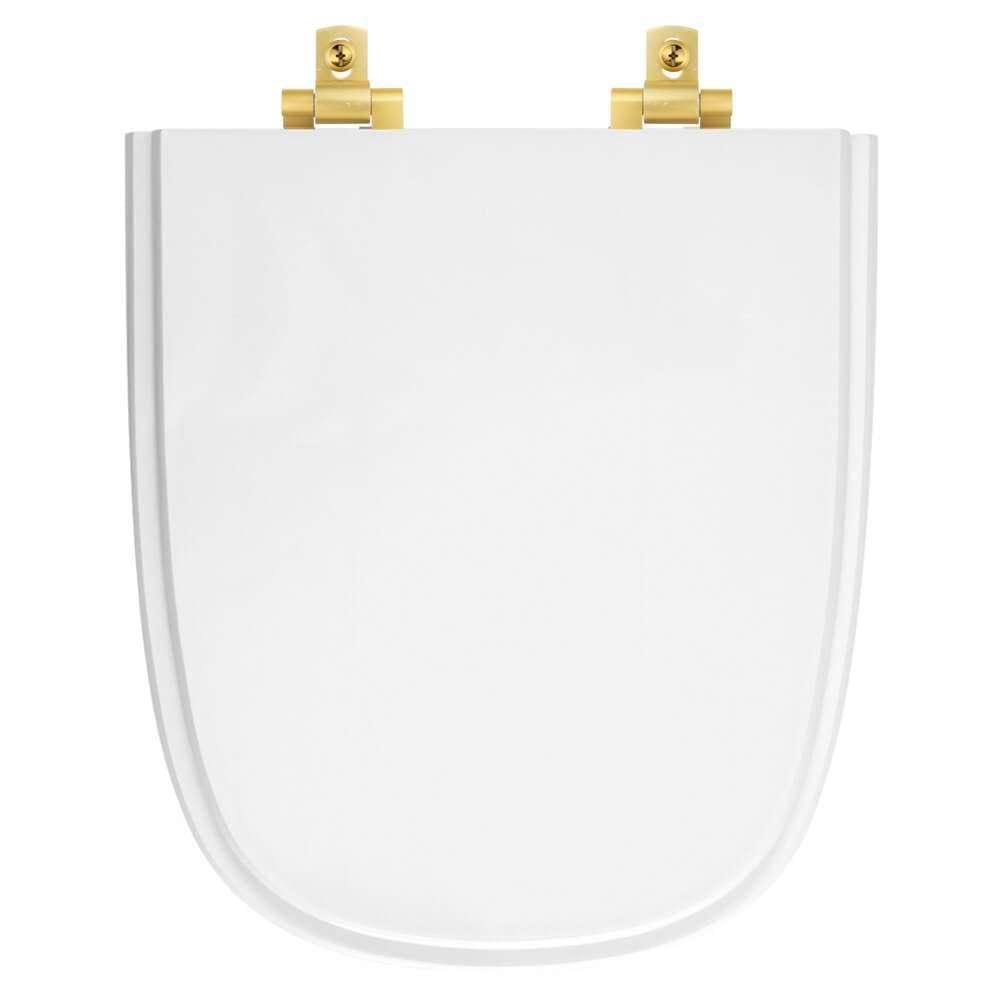 Assento Sanitário Laqueado Soft Close Ibiza Branco para vaso Incepa com Ferragem Dourada