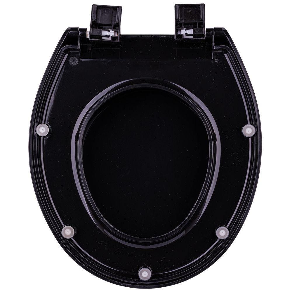Assento Sanitário Astra com Amortecedor Convencional Oval Preto Universal
