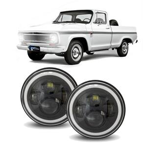 Par Farol Angel Eyes 7 Polegadas Chevrolet A-10 1968 a 1985