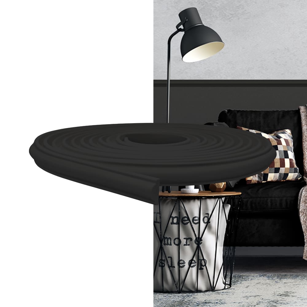 Rodameio Boiserie EVA Autocolante 2,3cm Preto 5 Metros MeuRodapé