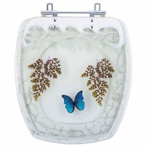 Assento Sanitário Decorado Amarilis Branco Para Louças Fiori