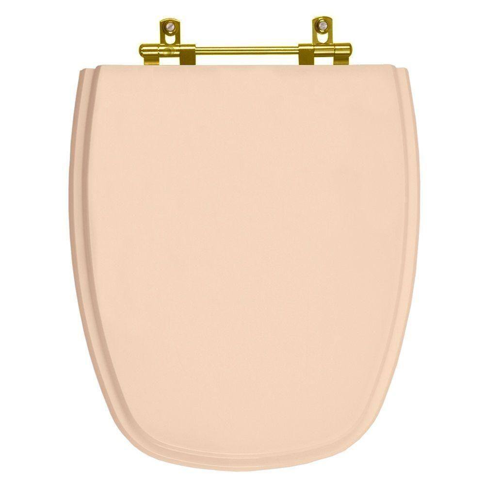 Assento Sanitário Monte Carlo Rosa Floral para vaso Deca Com Ferragem Dourada