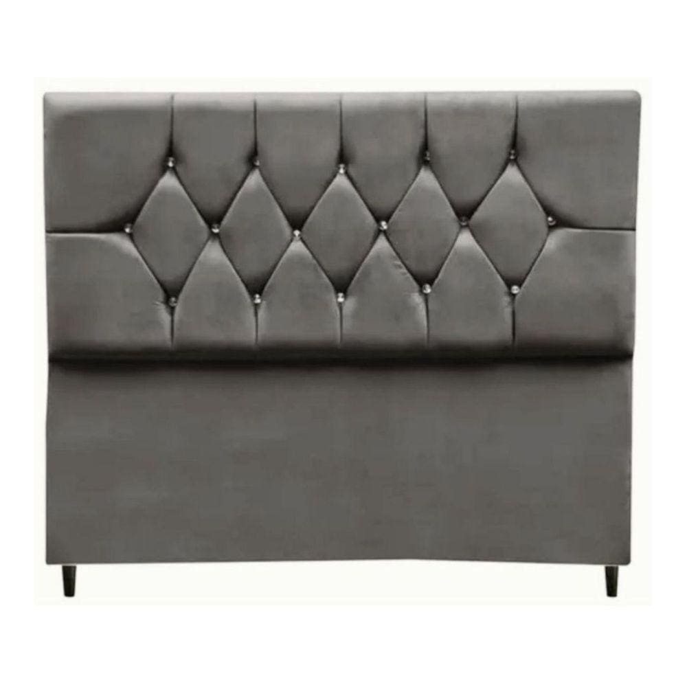 Cabeceira Cama Box Estofada Queen 160 cm Geovana Suede Cinza