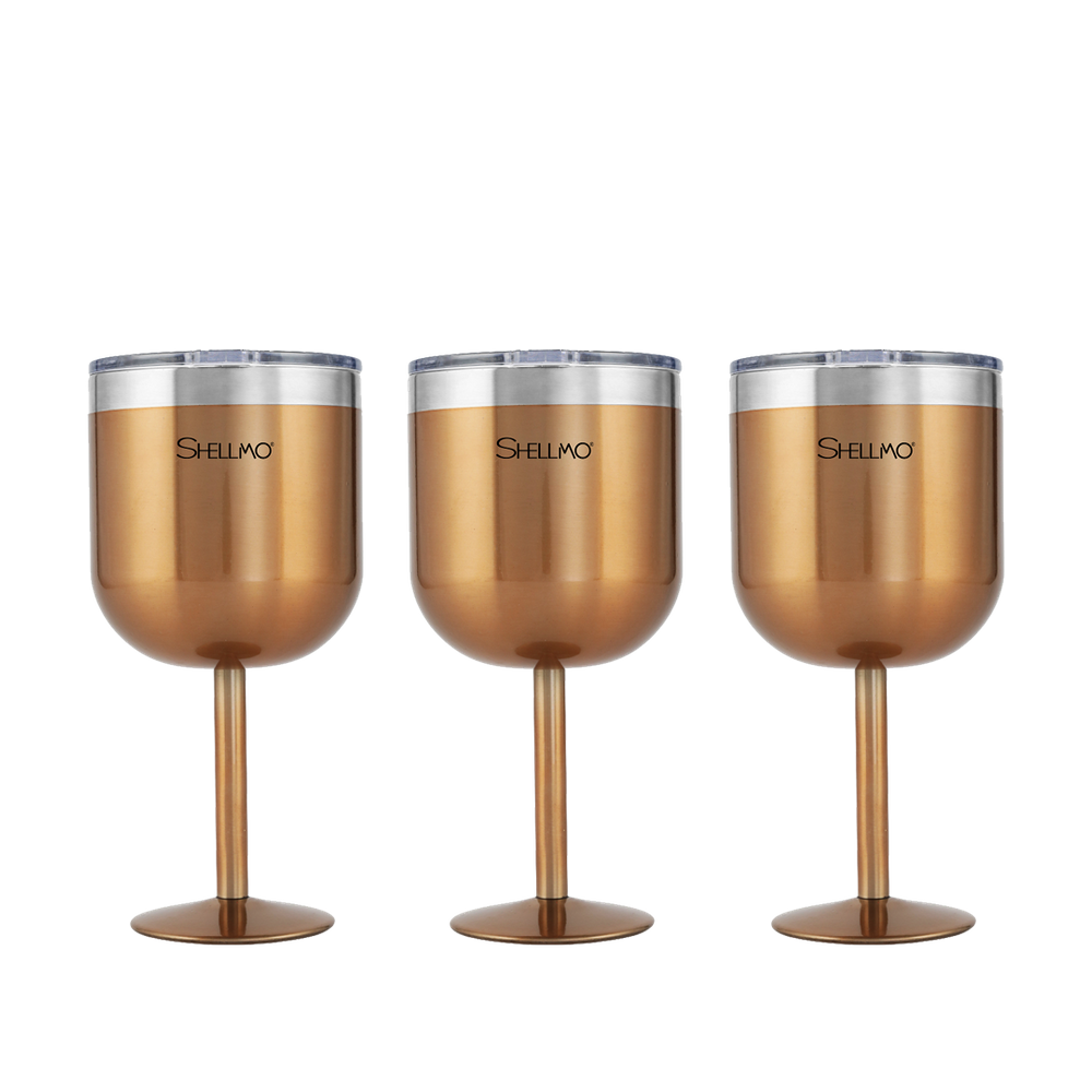 Kit 3 Taças Térmicas Shellmo a Vácuo para Gin - 530ML