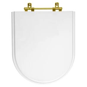 Tampa de Vaso Meridian Branco para bacia Roca Com Ferragem Dourada