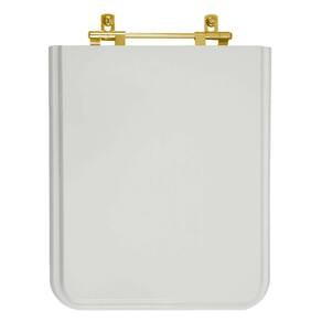 Assento Sanitário Square Cinza Platina para vaso Incepa Com Ferragem Dourada