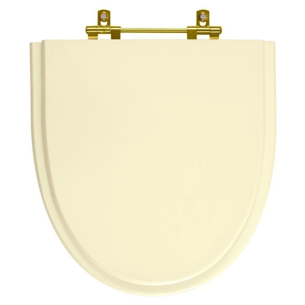 Assento Sanitário Studio Bone (Bege) para vaso Incepa com Ferragem Dourada