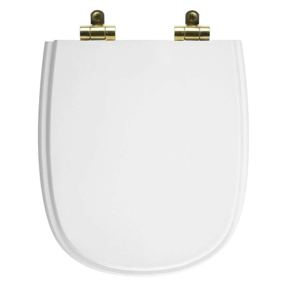 Assento Sanitário Poliéster Soft Close Sabatini Branco para vaso Icasa com Ferragem Dourada