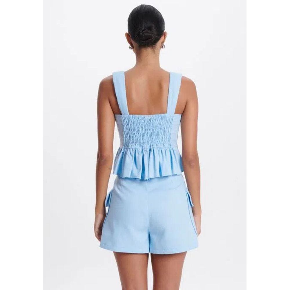 Top Cropped Com Babado Myft Feminina