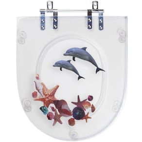 Tampa de Vaso Decorada Golfinho para vaso Deca Carrara