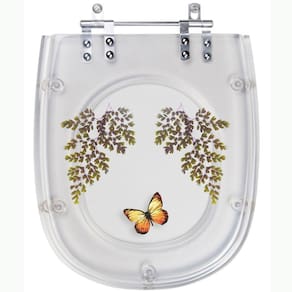 Tampa De Vaso Acrílico Decorada Sabatini Borboleta Amarela
