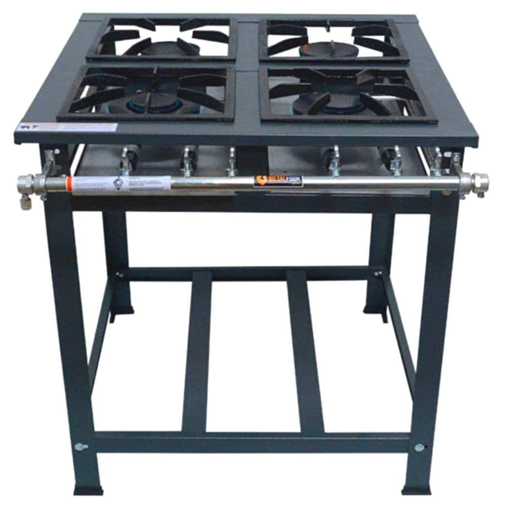 Fogão 4 Bocas Metalfour Compact P5 Baixa Pressão Preto