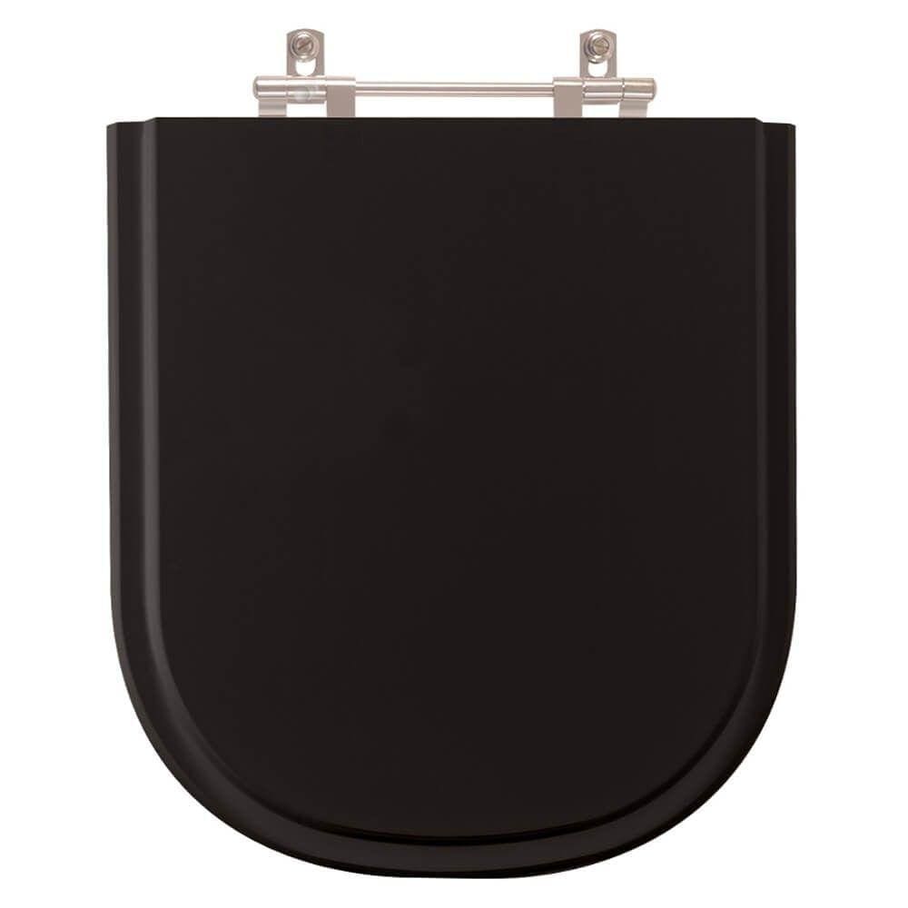 Tampa de Vaso Poliéster Flox Preto para bacia Fiori 6lpf