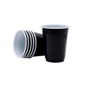 Kit 10 Copo Americano Para Bebida 30Ml Preto Gin Whisky