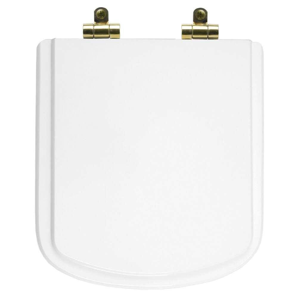 Tampa de Vaso Poliéster Com Amortecedor Bali Branco para bacia Incepa com Ferragem Dourada