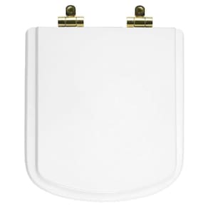 Tampa de Vaso Poliéster Com Fechamento Lento Bali Branco para louça Incepa com Ferragem Dourada
