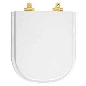 Tampa de Vaso Com Fechamento Lento Vogue Plus Branco para louça Deca com Ferragem Dourada