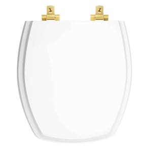 Tampa de Vaso Com Fechamento Lento Thema Branco para louça Incepa com Ferragem Dourada