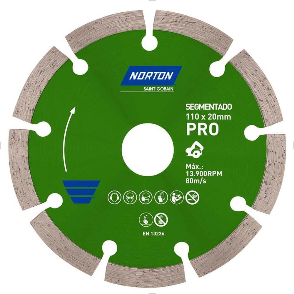 Disco Diamantado 110mm x 20mm Segmentado Pro - Norton