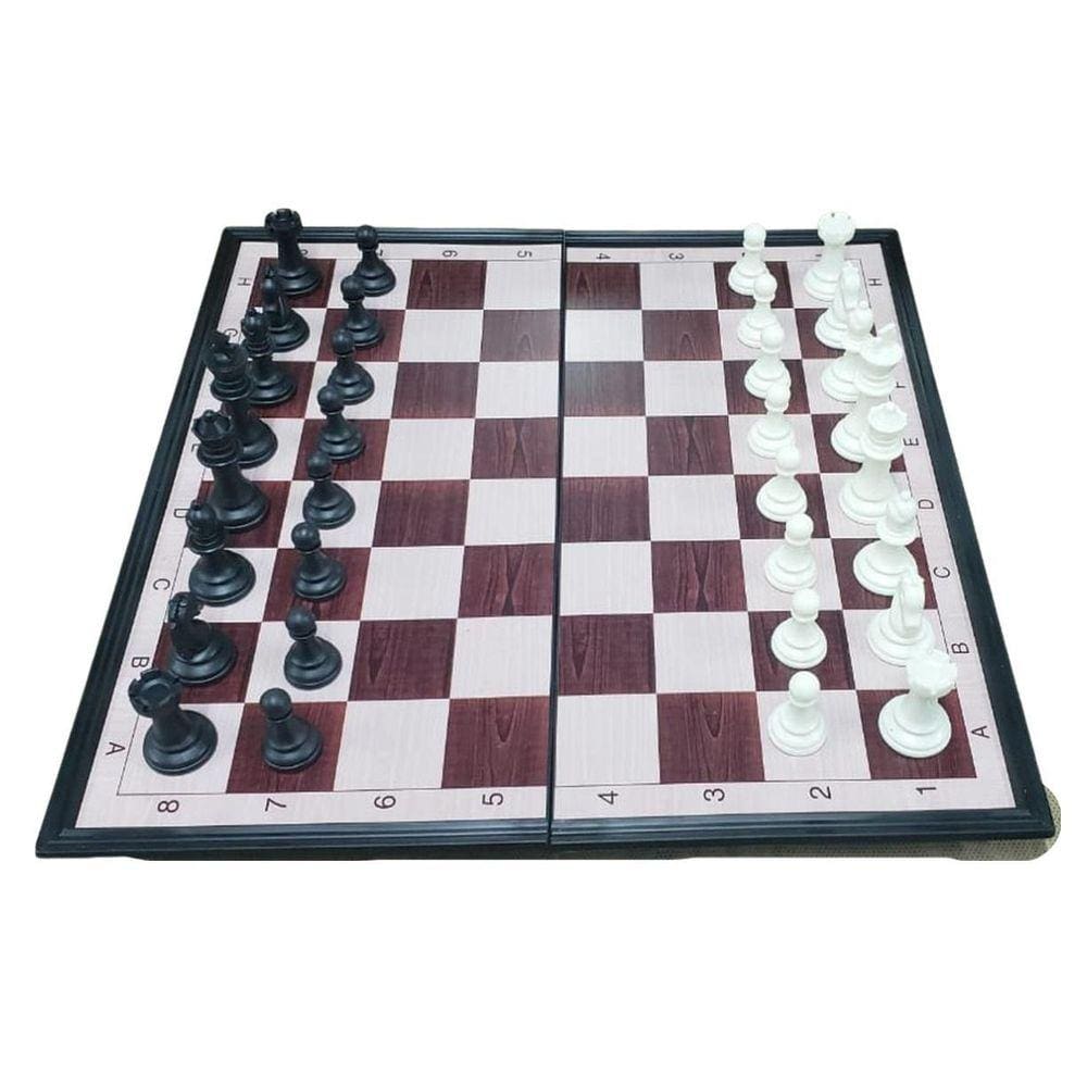 Jogo de tabuleiro magnetico 5 em 1 xadrez dama ludo 2 medio chess