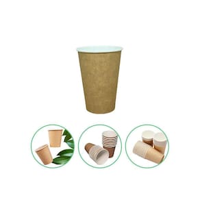 500Un Copo Papel Biodegradável Térmico Água Café 200Ml Kraft