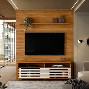 Estante Frizz Prestige para TV de até 75 polegadas - Nature/Off White - Madetec