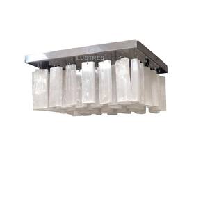 Lustre Pendente De Selenita Natural Para Sala + Lâmpadas Gu9