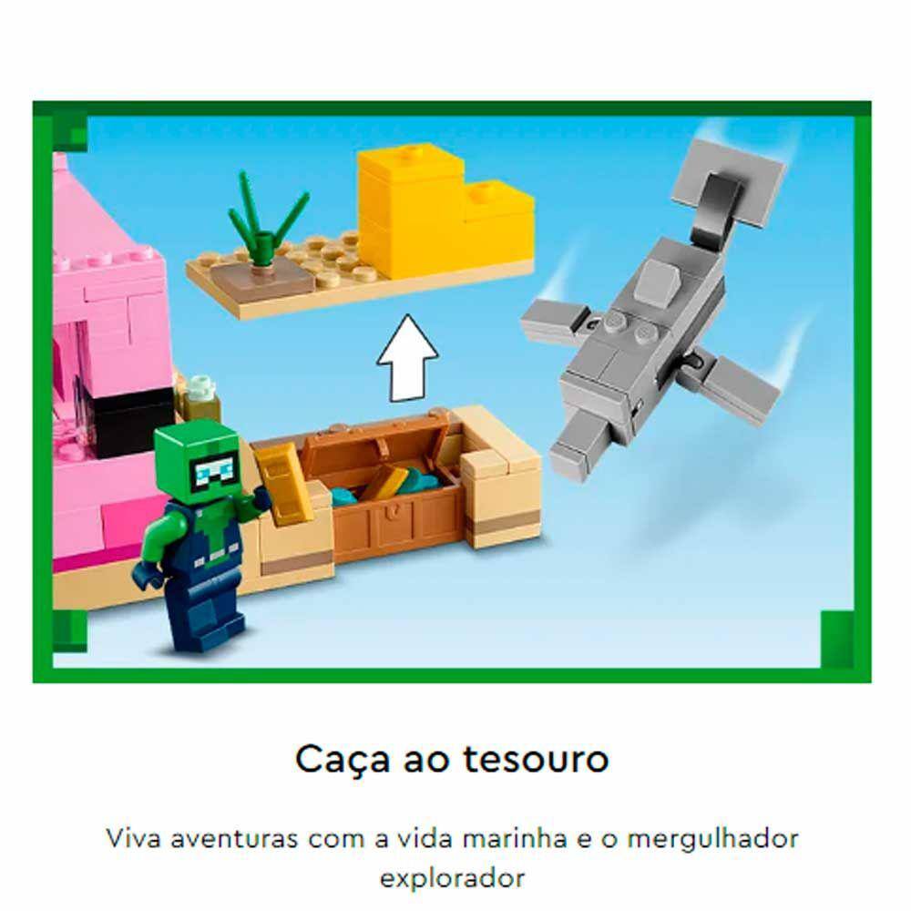 LEGO Minecraft - A Casa do Axolotl - 242 Peças - 21247 - Conjunto