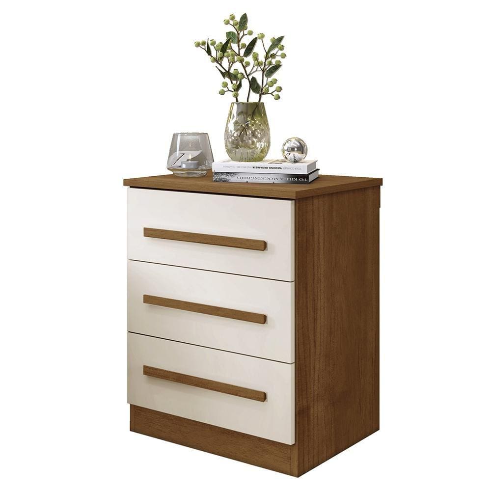 Mesa de Cabeceira Império Quarto com 3 Gavetas