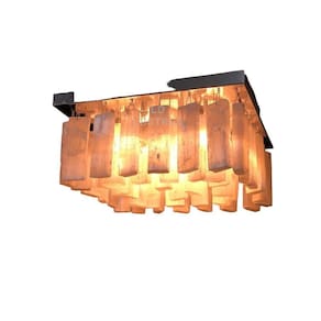 Lustre De Selenita Natural Para Sala Quarto Com Lâmpada Gu9