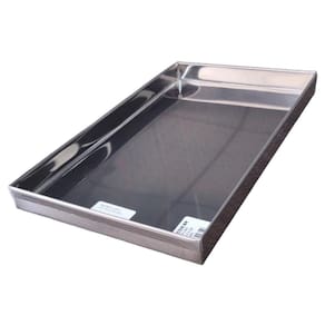 BANDEJA CANTO LISO 14x28x2CM EM INOX BANDEJA PADARIA