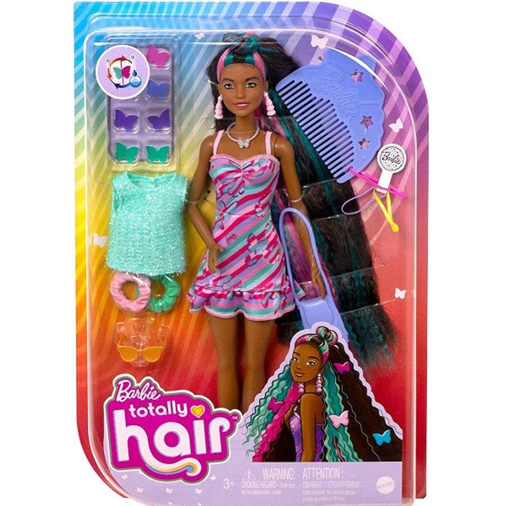 Barbie Fashion Totally Hair DOLL Negra Mattel HCM91
