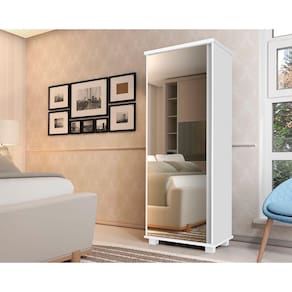 multiuso Londres com espelho 5 prateleira branco moderna