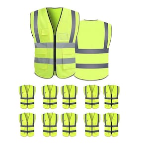 Colete Sinalizador Refletivo Kit 10 Unidades Segurança EPI Blusao Fluorescente Trabalho Obra Fiscalizaçao