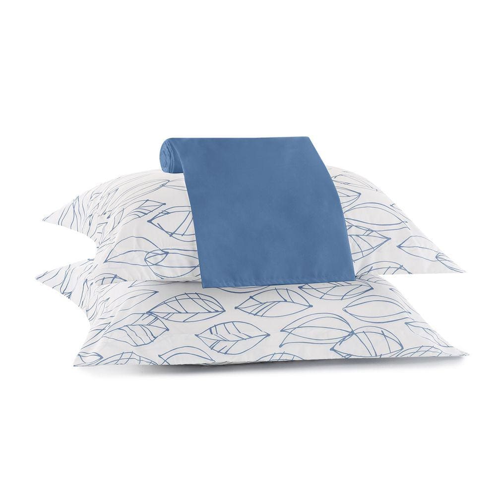 Jogo de Lençol Lynel Cama Solteiro 2 Peças Sofistic Leaves Branco