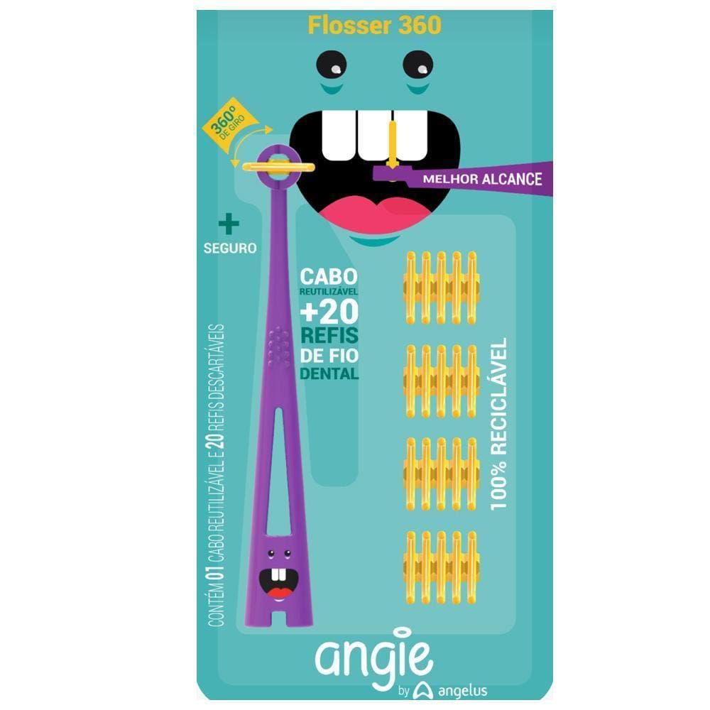 Fio Dental Infantil Com Cabo Flosser 360 Angie