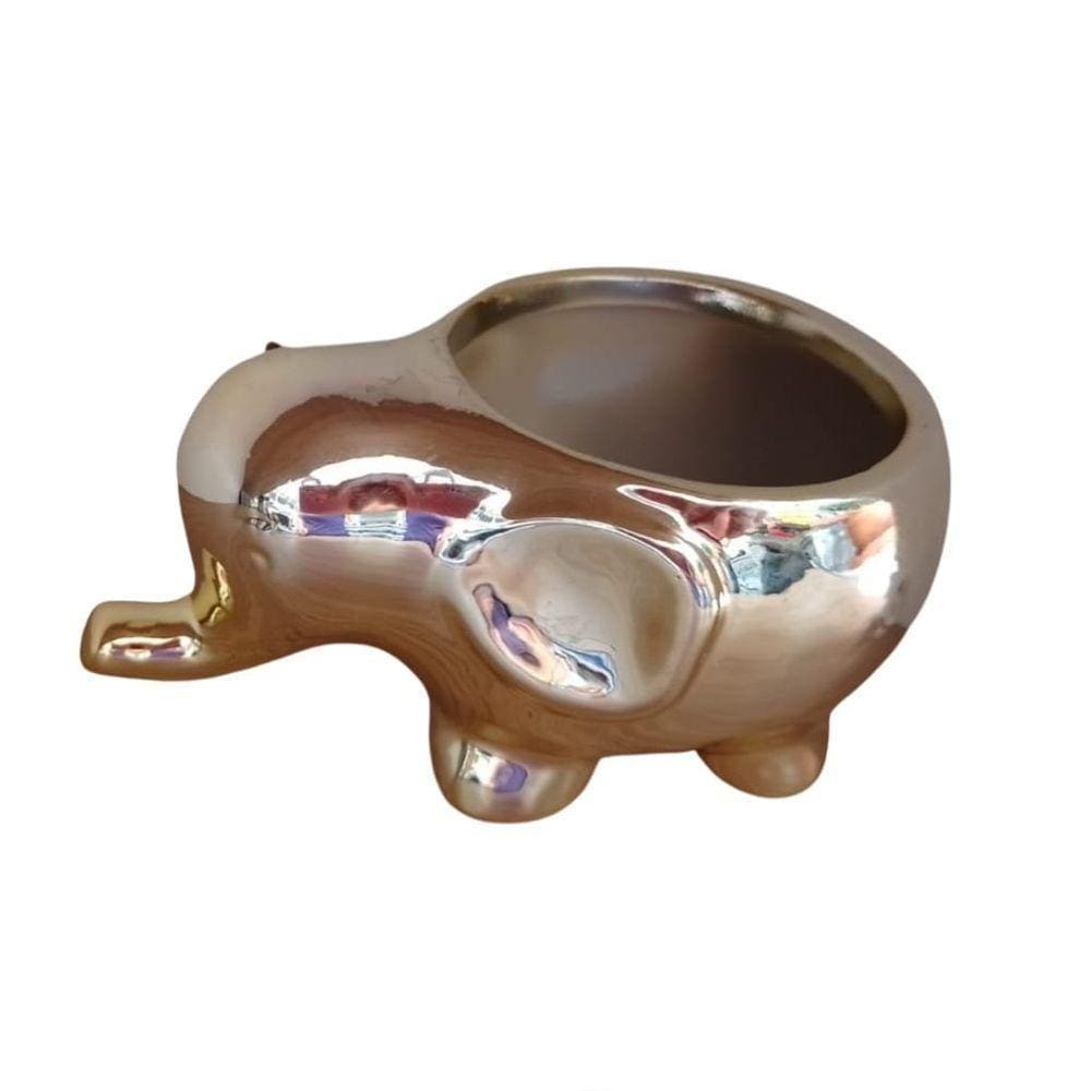 Vaso Elefante Dourado 7 X 12