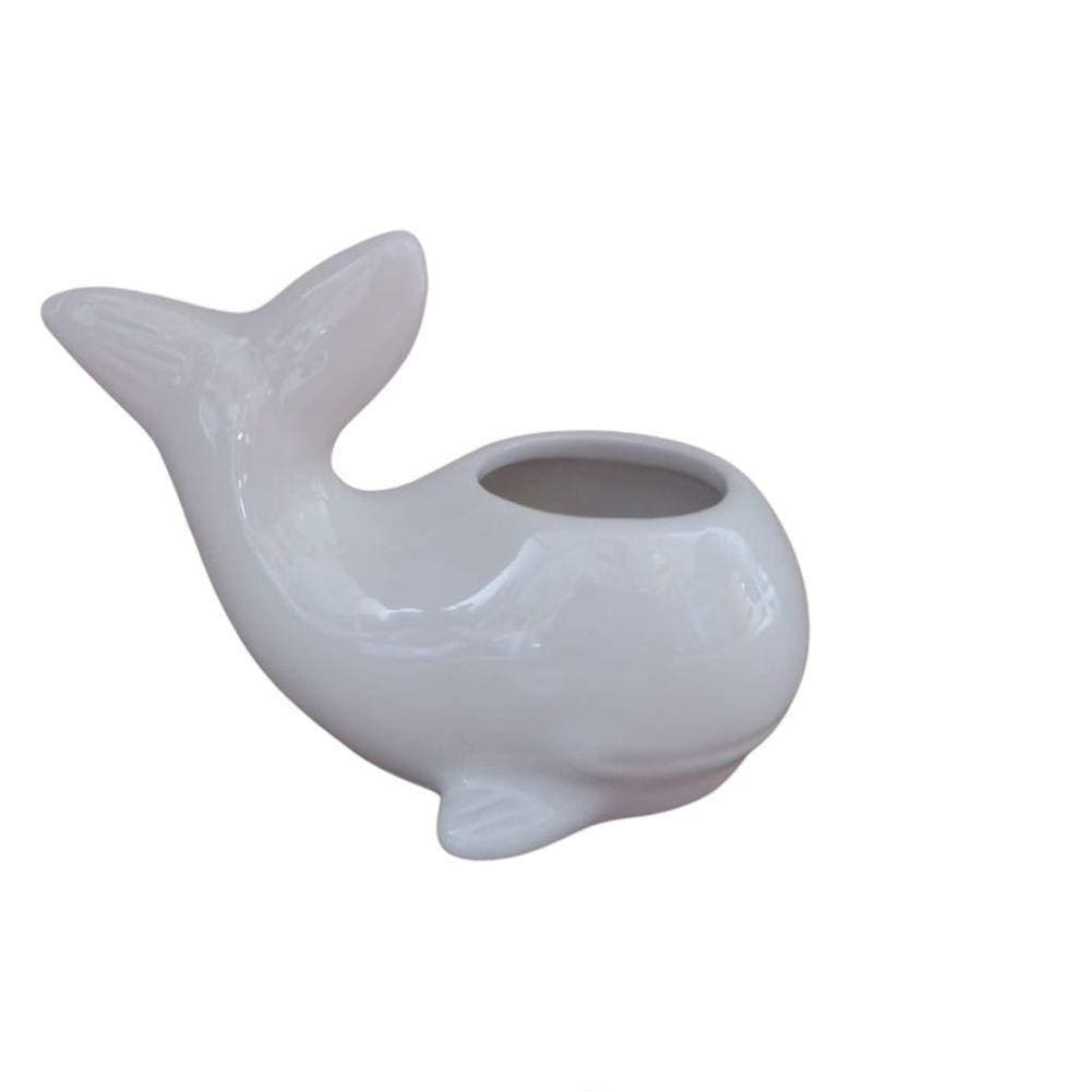 Vaso Baleia Esmaltado Branco 8 X 11