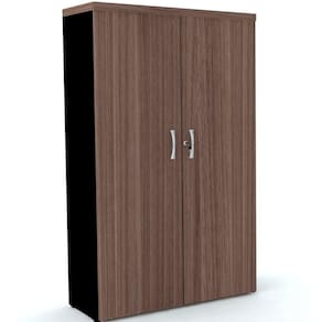 Armário Alto PE40 Pandin 80 cm (largura) em MDP Cor Walnut e Preto com Duas Portas