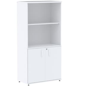Armário Misto PE25 Pandin 79,20 cm (largura) em MDP Cor Liso Branco com Duas portas e Prateleira superior