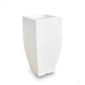 Vaso De Planta Alto Quadrado De Polietileno 75X40 Branco