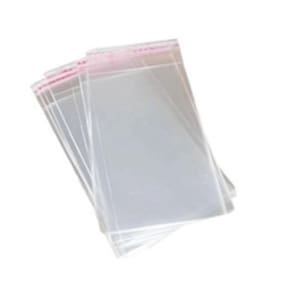 200 Unidades de Saco Plástico Adesivado Sem Furo 10x25cm